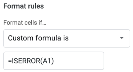 Enter the custom formula for errors