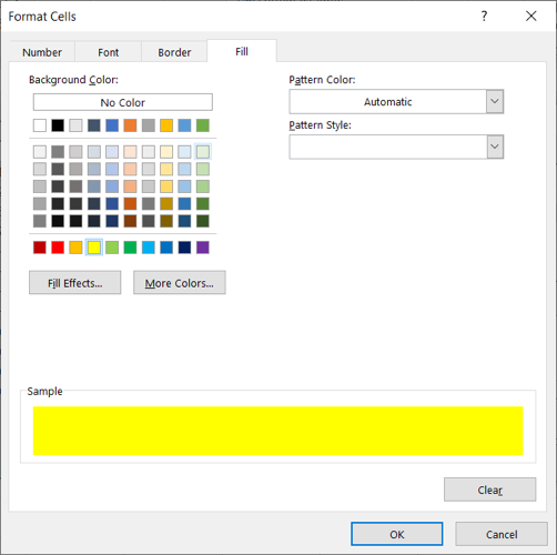 Select the formatting
