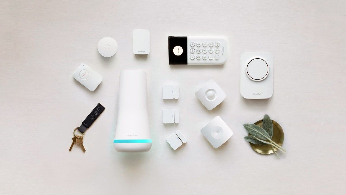 SimpliSafe components on white background