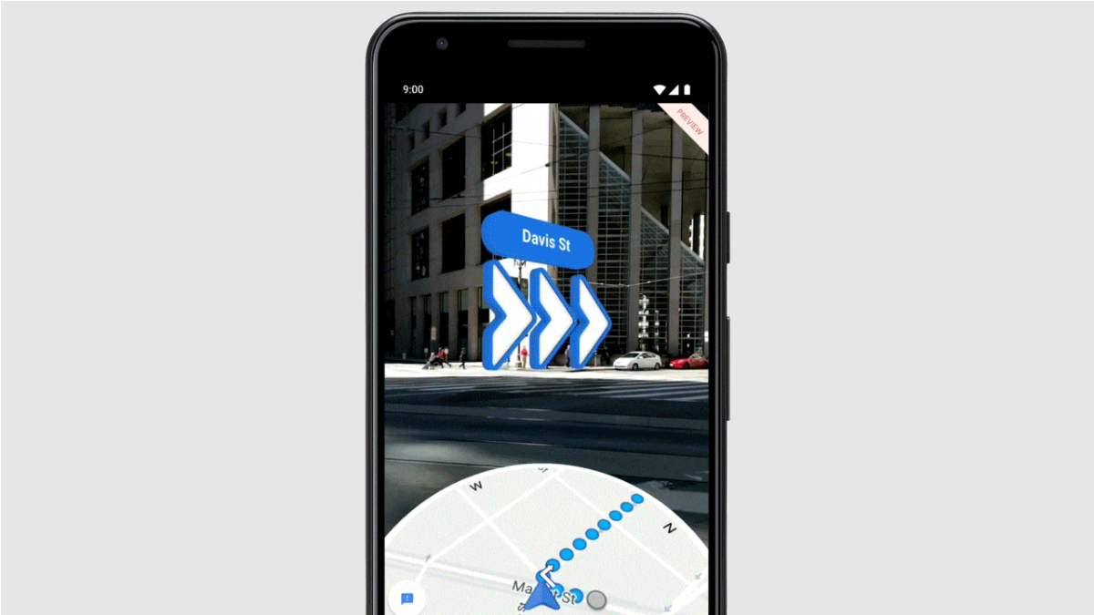 Google Maps AR walking directions.