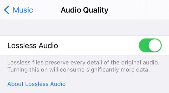 Apple Music Lossless Audio Toggle