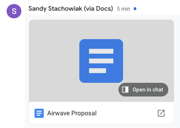 Open the document in Google Chat