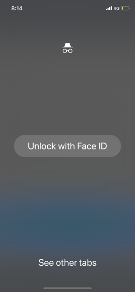 Chrome will ask you to use Face ID to unlock Incognito tabs whenever you want to use them.