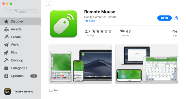 Mac App Store Remote Mouse