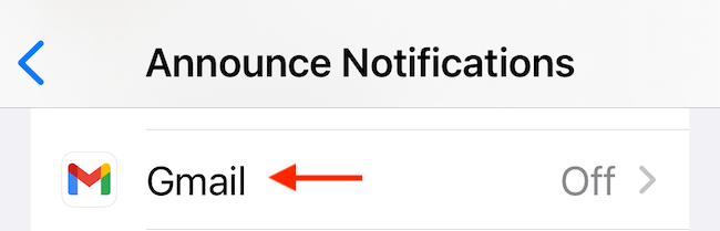 In the "Announce Notifications" section, choose the app where you want to hear notifications.