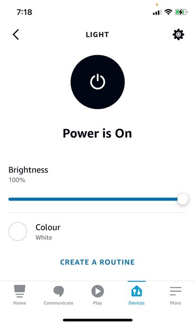 Smart LED strip light features in Alexa app