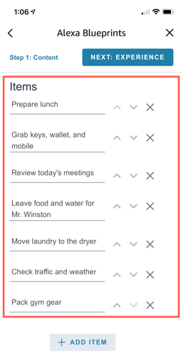 Add your checklist items