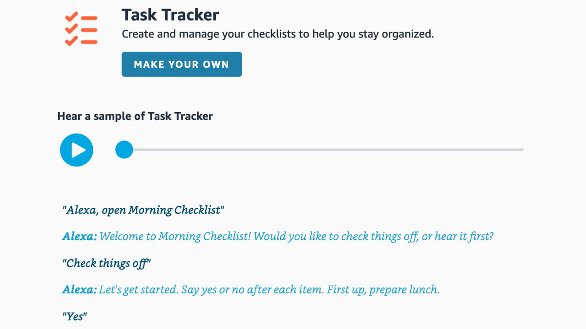 Task Tracker blueprint screenshot on Amazon