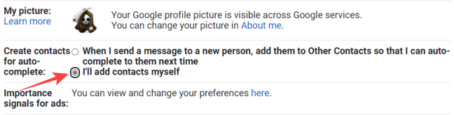 Select the "I'll add contacts myself" option.