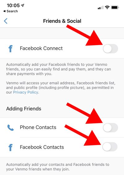 Turn friends and socials options off