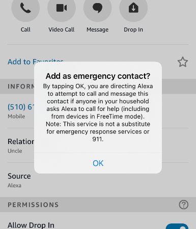 add as emergency contact prompt