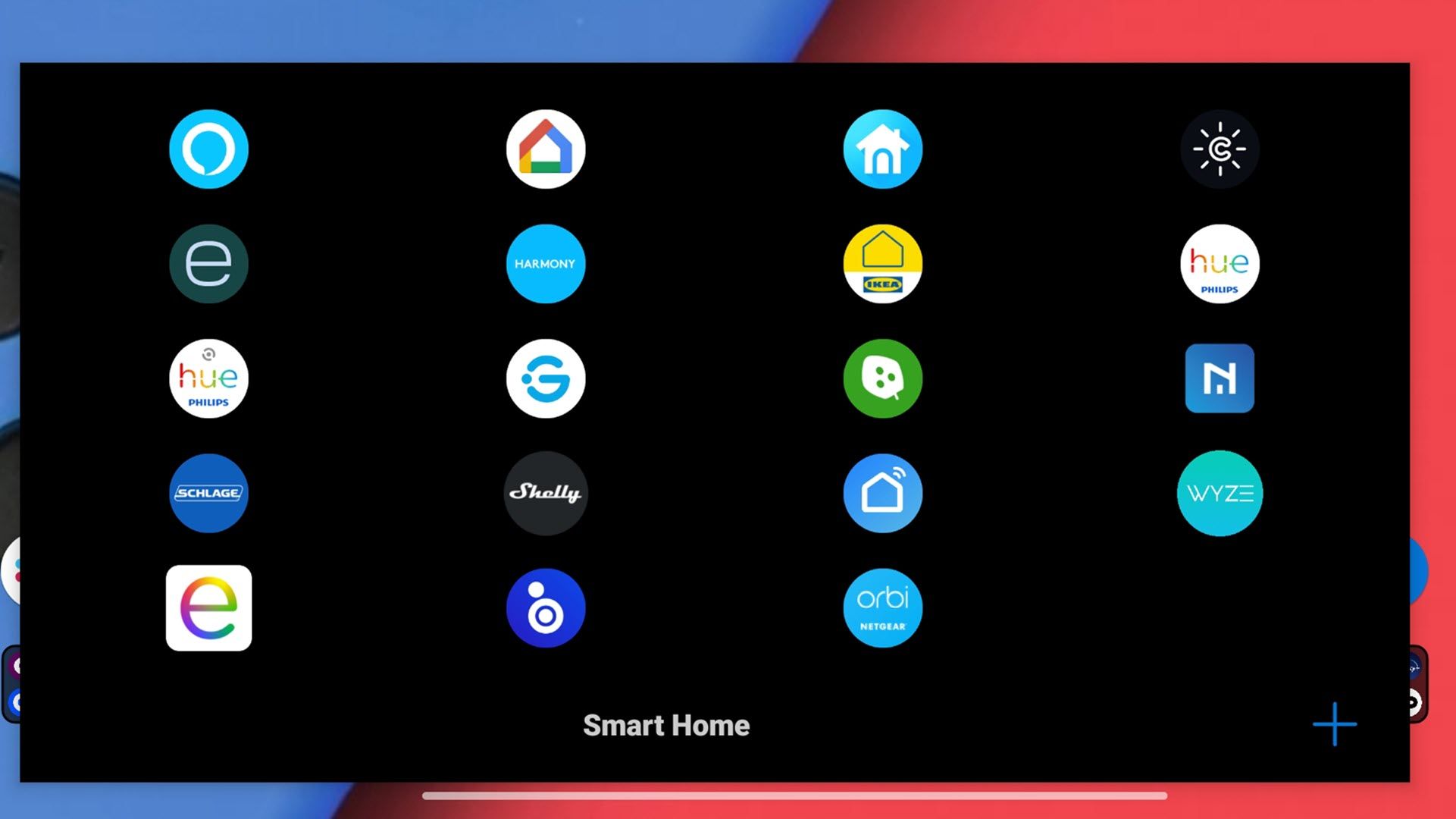 A smart home app folder filled with apps.