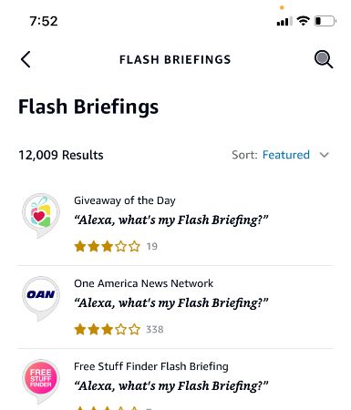 flash briefing list