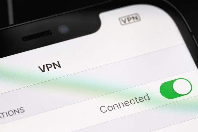 The VPN connection indicator on an iPhone.