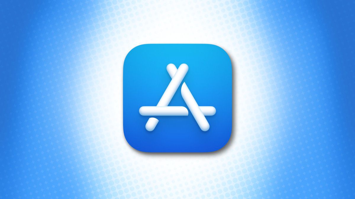 Apple Mac App Store Logo on a blue background