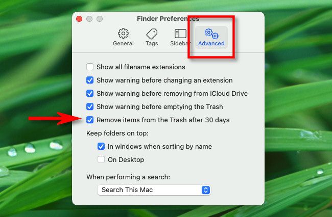 In Finder Preferences, click 