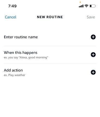 new routine screen