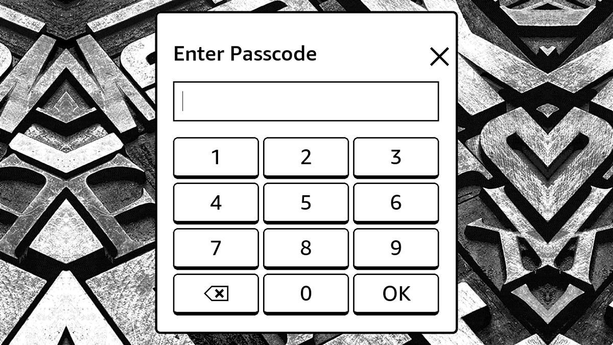 kindle passcode screen