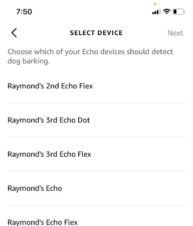 select device screen