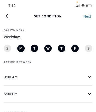 set conditions for your routine