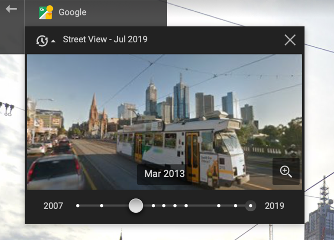Drag the Slider to See Old or New Street View Images