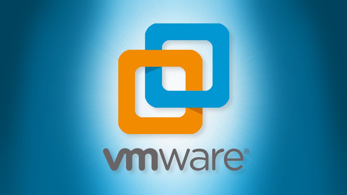 The vmware Workstation logo on a blue background