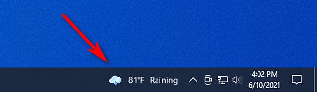 Click the Windows 10 News and Interests widget in the taskbar to open it.