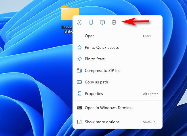 The new right-click menu in Windows 11 Preview