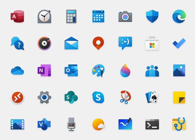 Windows Fluent Design Icons