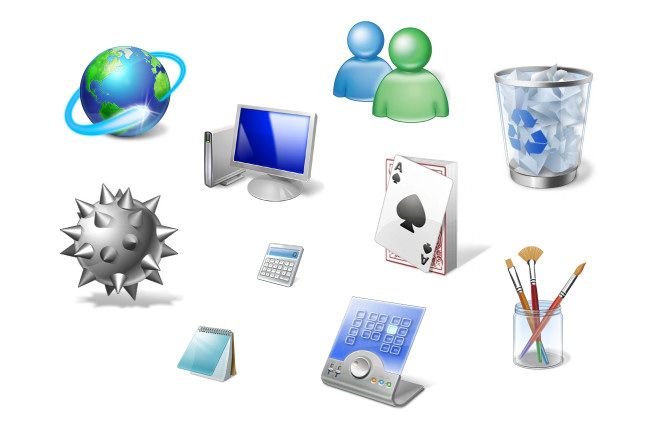 A selection of icons from Windows Vista.