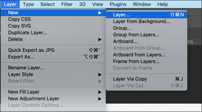creating a new layer in photoshop