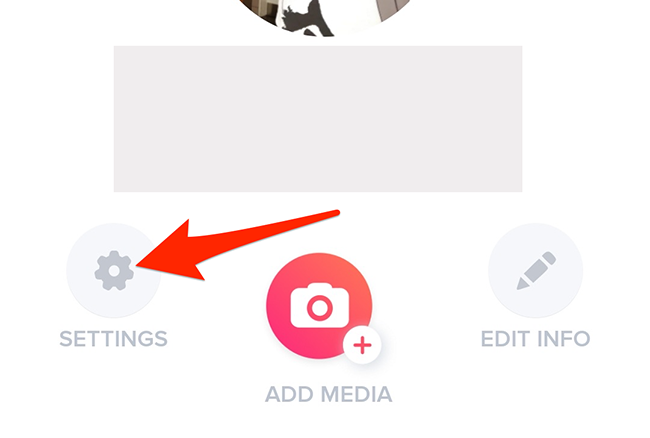 Select "Settings" in the profile menu of the Tinder app.
