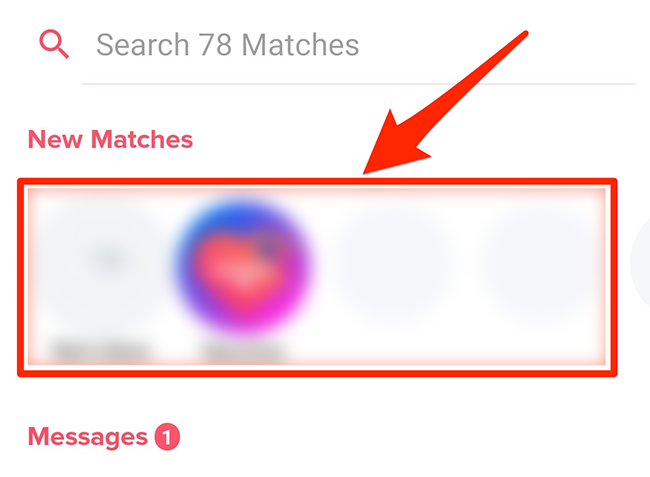 Select a user to message in the Tinder app.