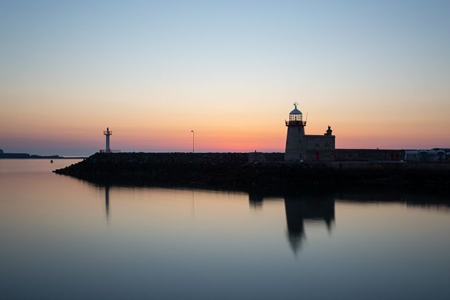 light house at blue hour