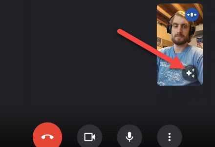 Once you're in the call, tap the effects icon from your video preview.