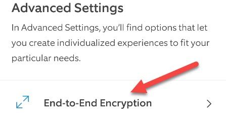 Now we can go to "End-to-End Encryption."