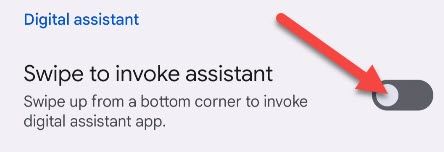 Simply toggle the switch off for "Swipe to Invoke Assistant."