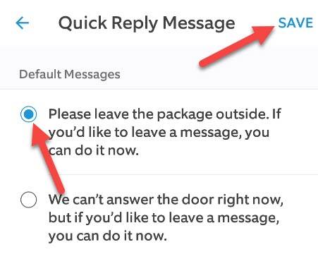 Choose a message and tap &quot;Save&quot; when you&rsquo;re done.