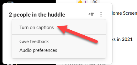 Then click "Turn On Captions."