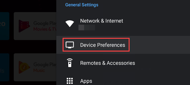 Scroll down the Settings menu and select "Device Preferences."