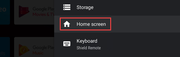 Now scroll down and select "Home Screen."