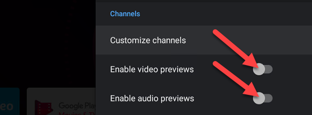 Toggle off both "Enable Video Previews" and "Enable Audio Previews."
