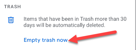 Select "Empty Trash Now" to do it now.