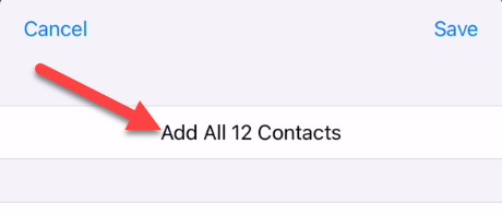 Tap &quot;Add All Contacts.&quot;