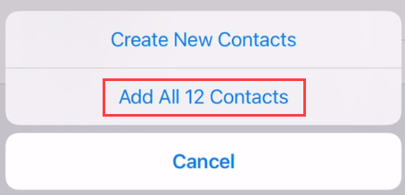 Confirm &quot;Add All Contacts.&quot;