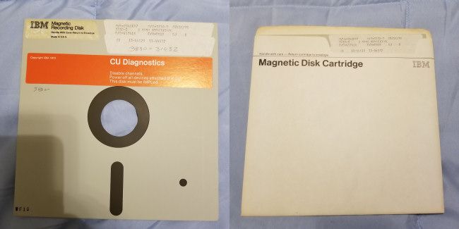 An IBM "Magnetic Disk Cartridge" -- the first commercial floppy disk.