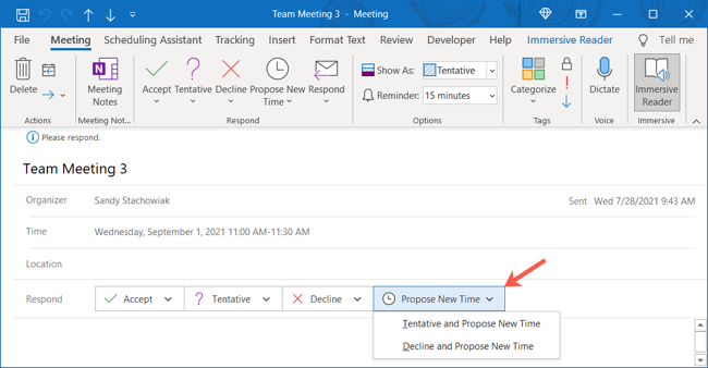 How to Propose a New Time for a Microsoft Outlook Event