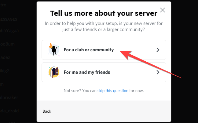 select "For a Club or Community."