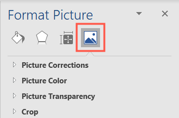 Choose the Picture icon in the sidebar