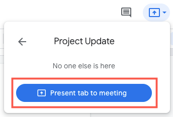 Click Present Tab to Meeting